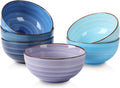 Selamica Ceramic 24 Oz Cereal Bowls Set - Deep Gradient Blue Bowls