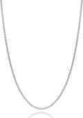 2mm Round Box Chain Necklace for Women Men - Miabella Sterling Silver