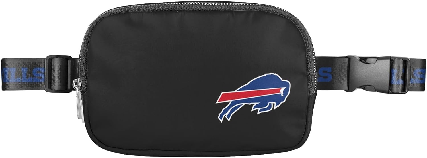 FOCO NFL Large Black Team Wordmark Crossbody Belt Bag Purse