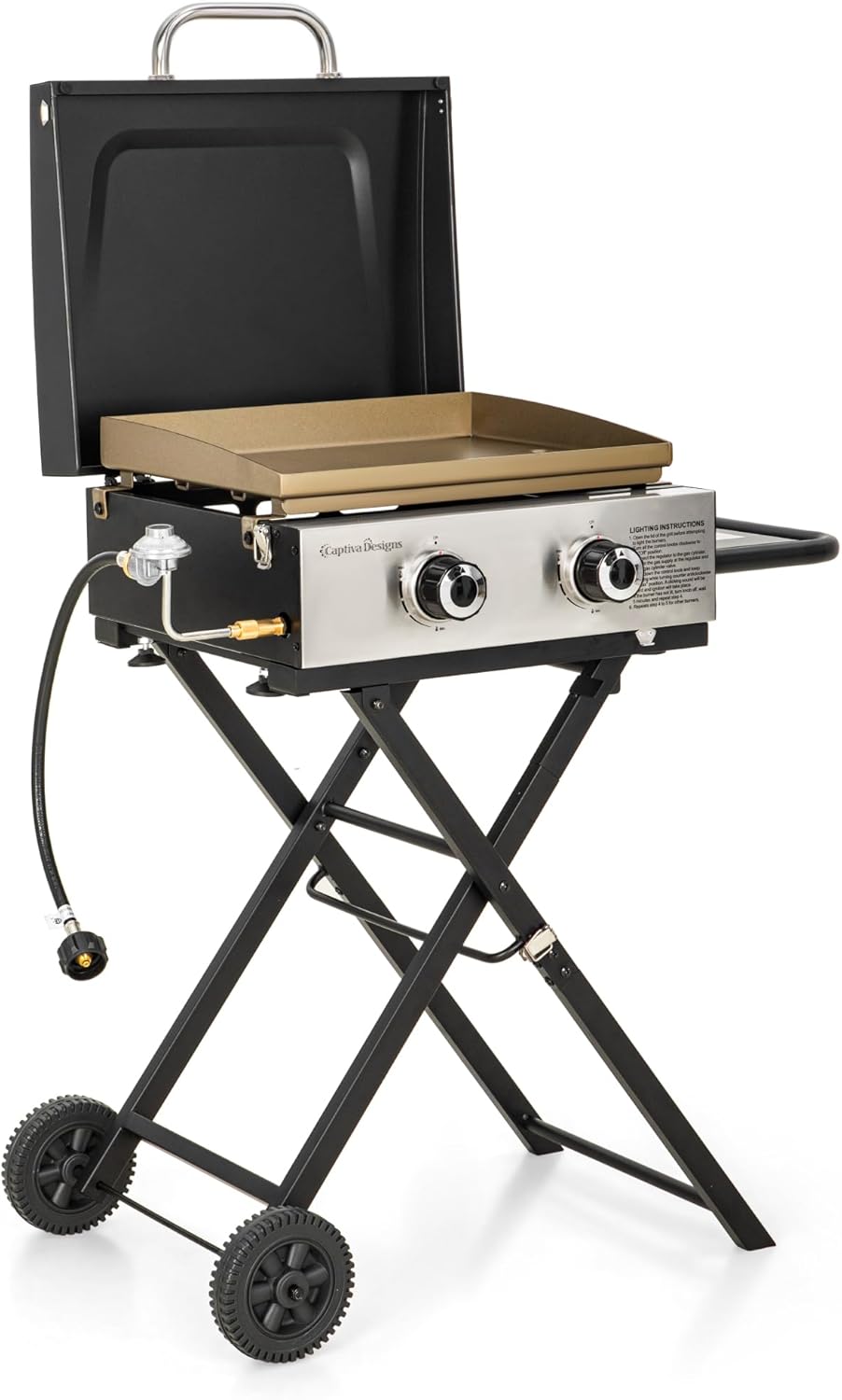 17 Inch Portable Propane Gas Griddle Grill for Outdoor Cooking