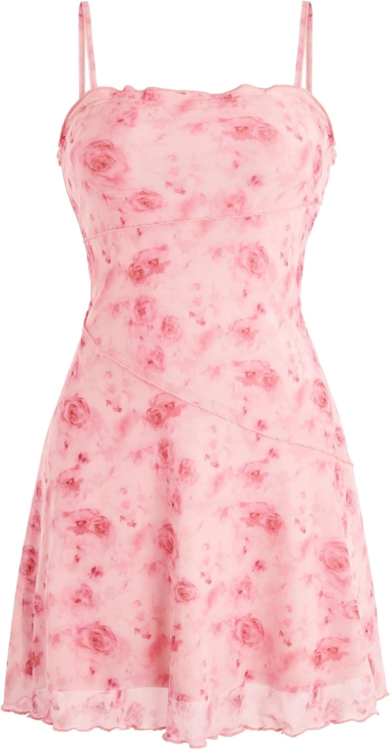 Verdusa Women's Floral Mini Dress for Summer Outfits and Festivals
