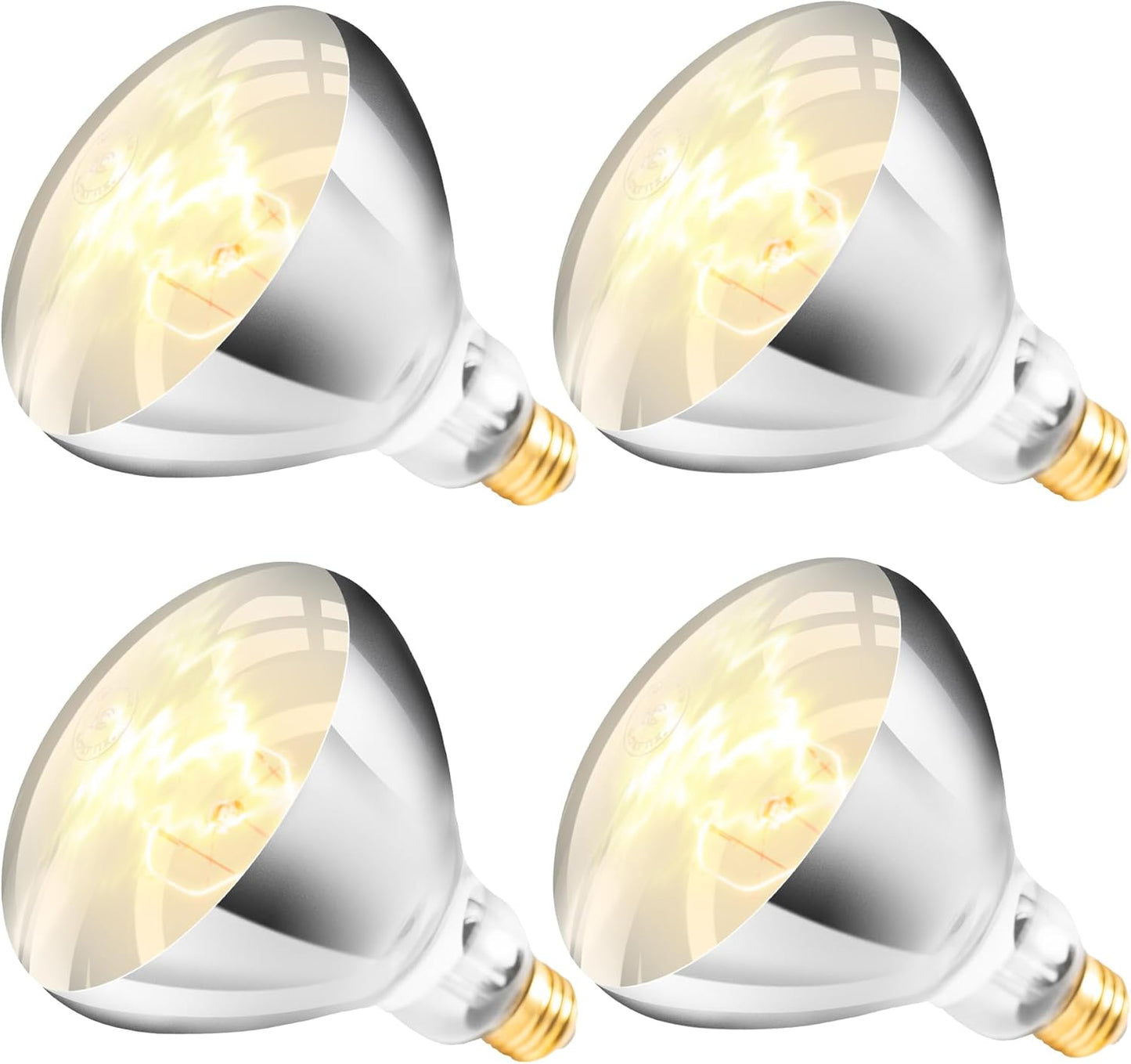 250W R40 White Heat Lamp Bulbs for Pets, Chickens & More