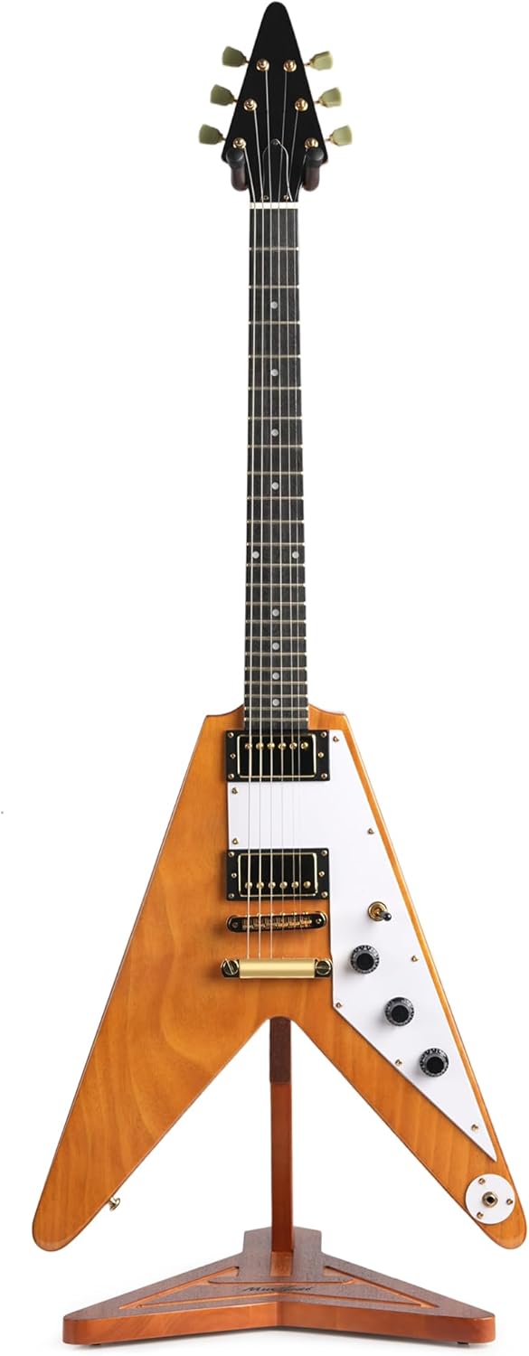 Stylish Mahogany Guitar Stand by Musbeat