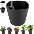 Self Watering Planters for Indoor Outdoor Plants 7 inch Grey