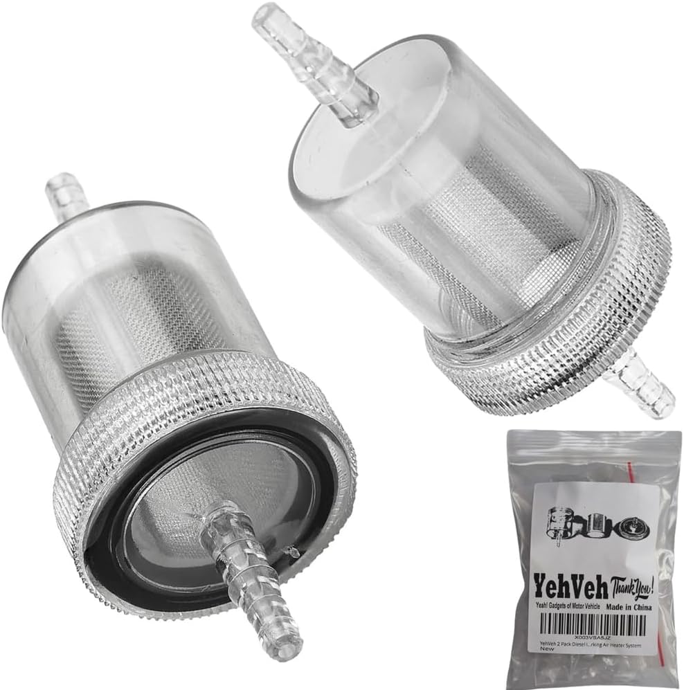 2 Pack Stainless Mesh Fuel Filter Kit for Car Heaters