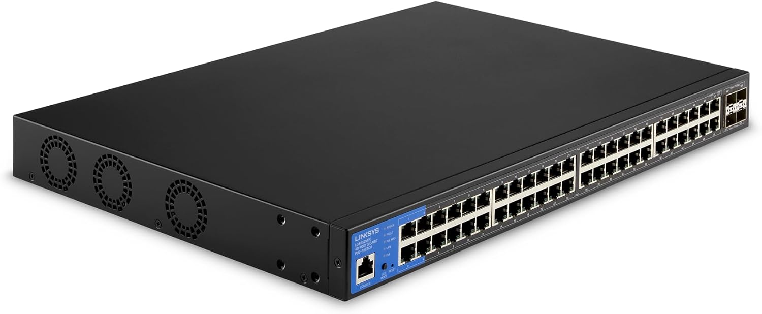Linksys LGS352MPC 48 Port Gigabit PoE+ Switch with 10G Uplinks