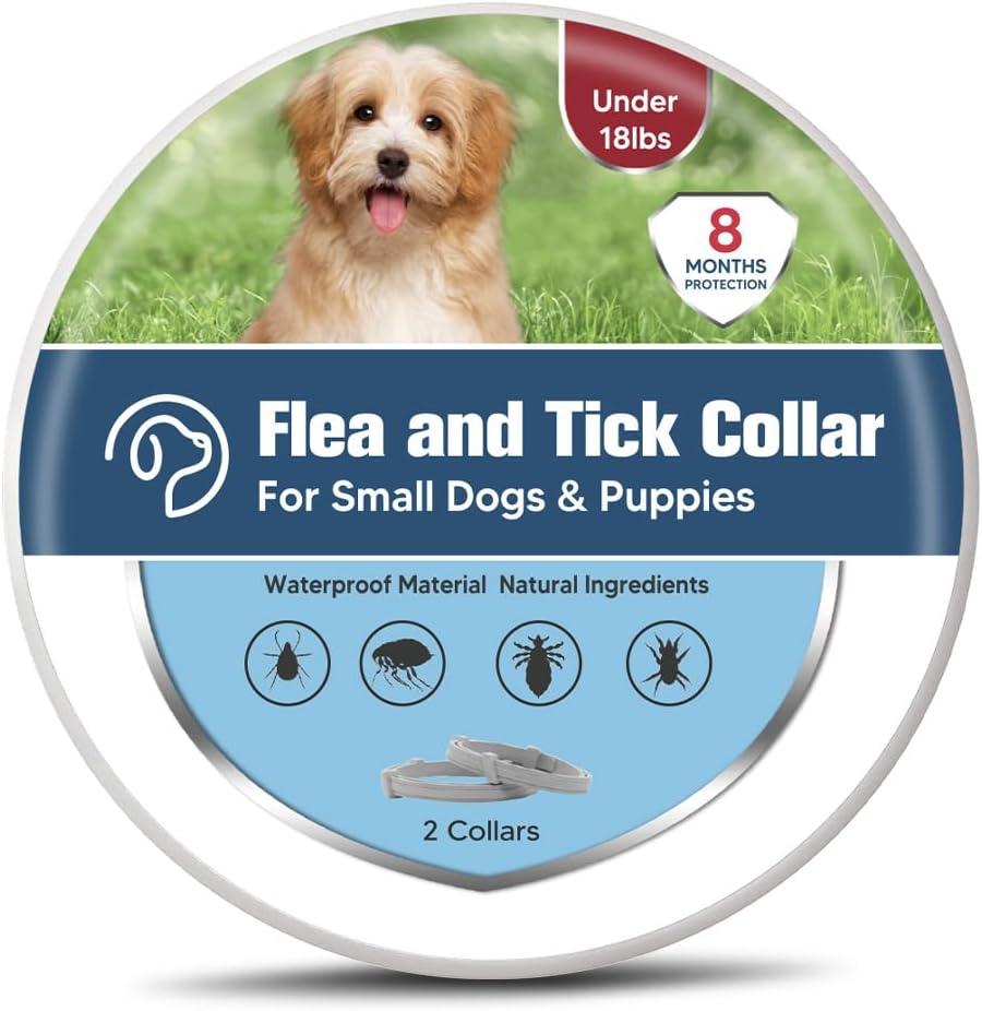 Flea Collar for Small Dogs - 8 Months Protection Pack of 2