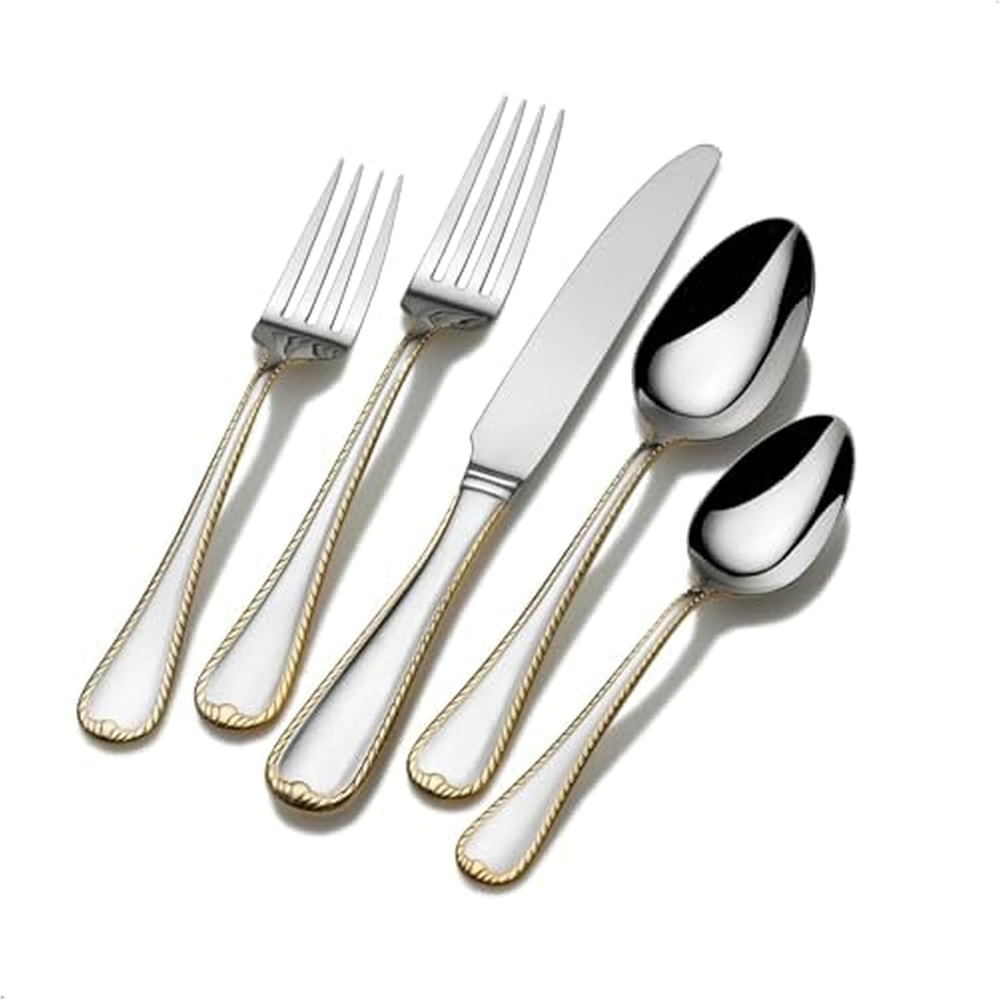 Mikasa Cameo Gold 65 Piece Flatware Set for Elegant Dining