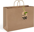 Kraft Gift Paper Bags 16x6x12 100PC - Recyclable Large Brown Bags
