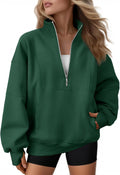 Womens Quarter Zip Oversized Sweatshirt - Fleece Pullover 2025