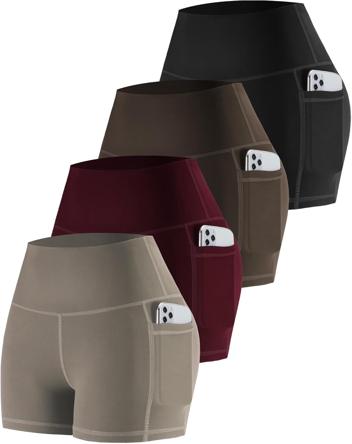 CHRLEISURE Womens Biker Yoga Shorts with Pockets for Comfort