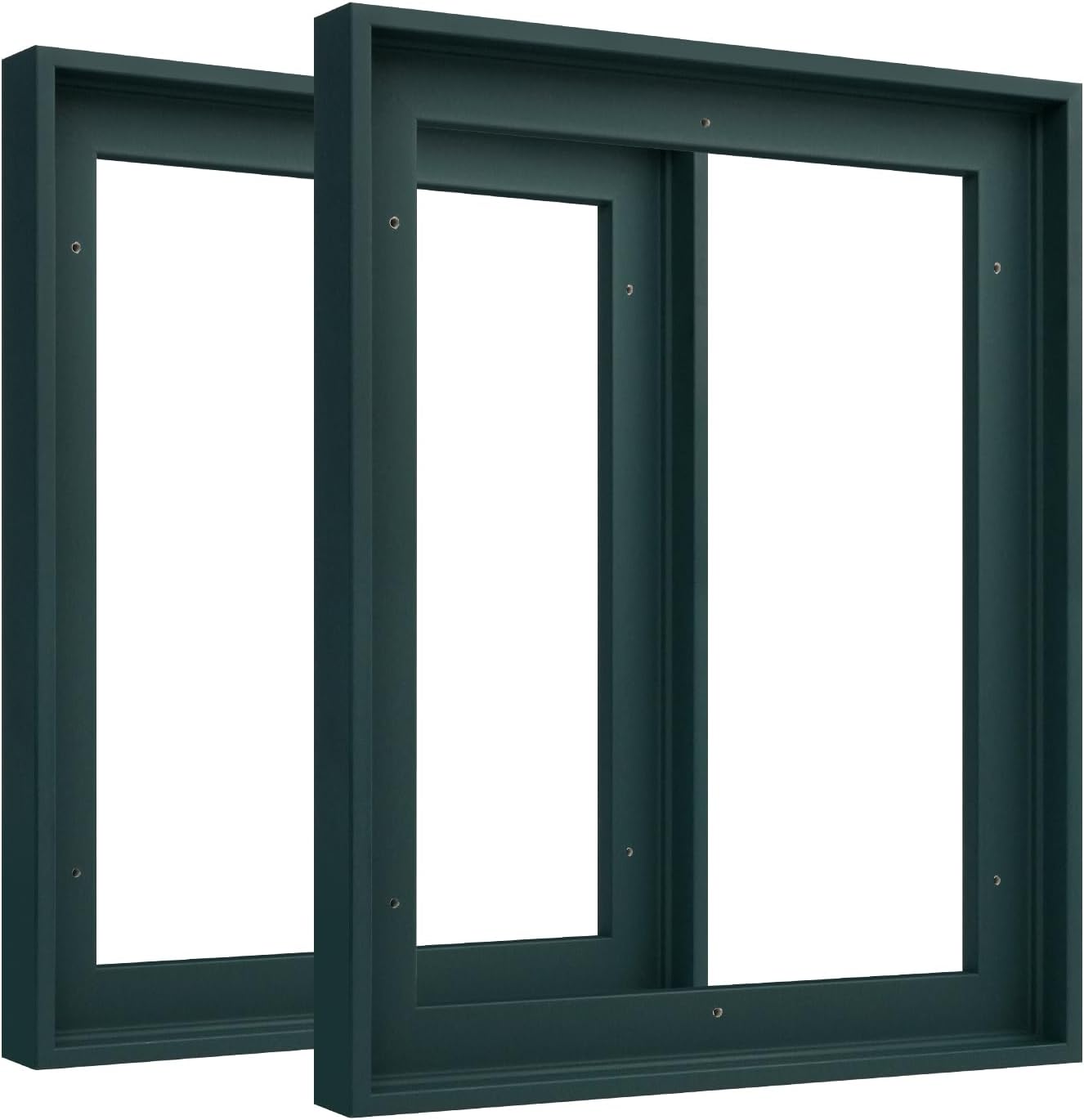 Floating Frame for 10x10 Canvas Paintings - Dark Green 2 Pack