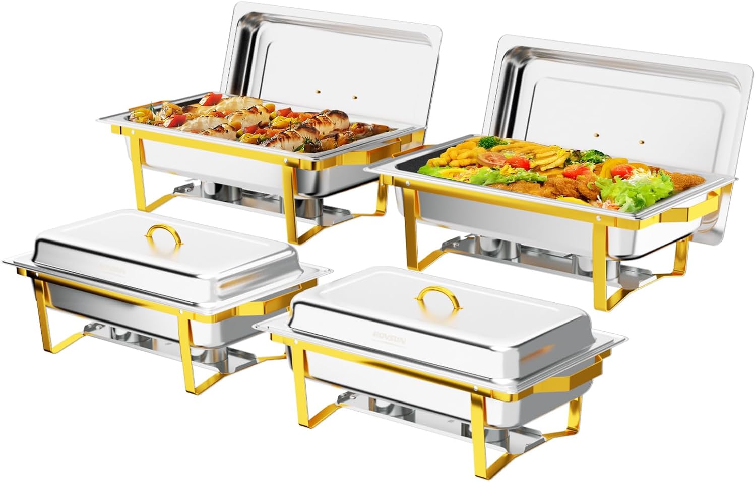 ROVSUN Chafing Dishes for Buffet Set - Elegant 9QT Warmers