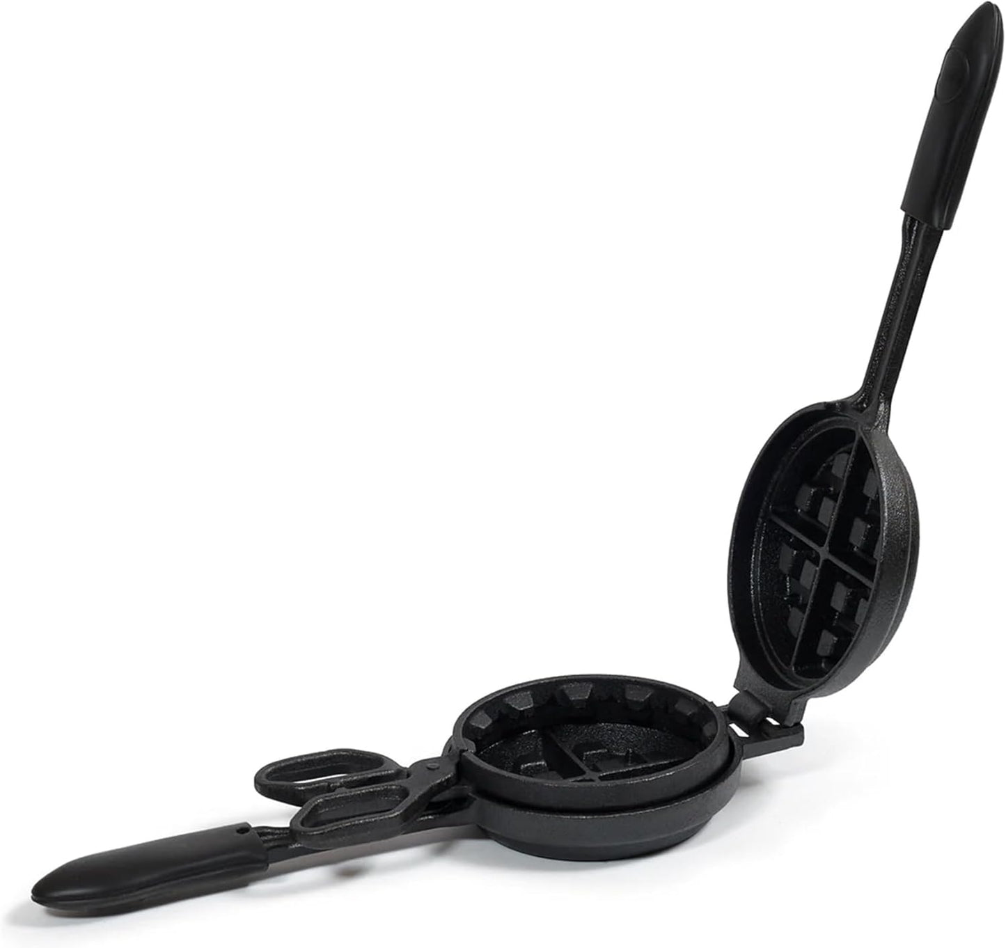 Cast Iron Stuffed Waffle Iron - Pre-Seasoned Non-Stick Maker