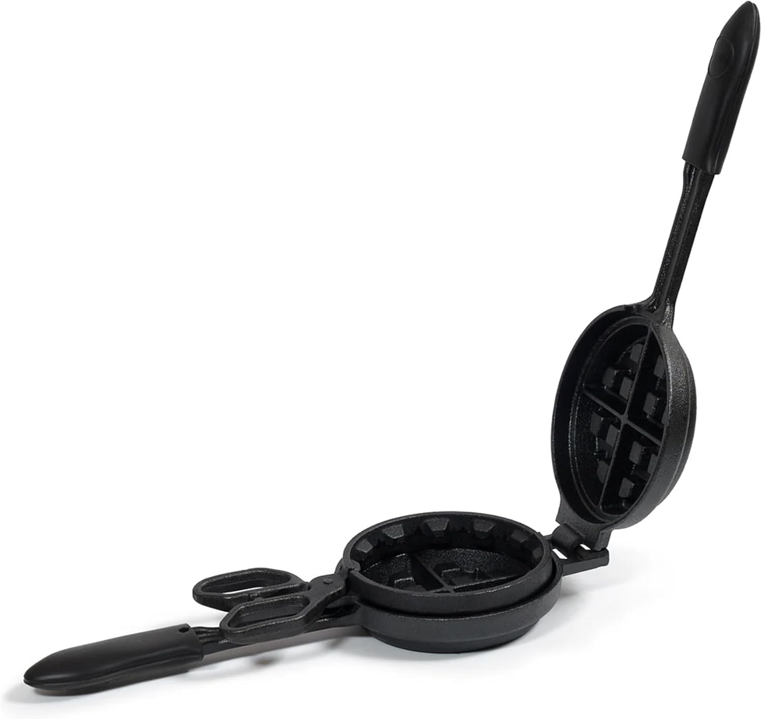 Cast Iron Stuffed Waffle Iron - Pre-Seasoned Non-Stick Maker