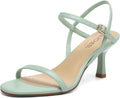 Women's Heels Round Open Toe Strappy Sandals - Kitten Heels for Party