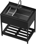 Stainless Steel Utility Sink 36.6in x 24.4in - Heavy-Duty Freestanding