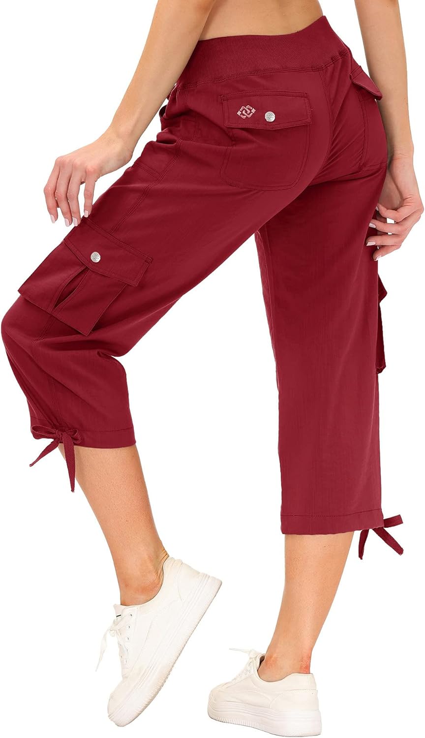 MoFiz Women's Cargo Capris Hiking Pants for Outdoor Activities