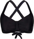 Balasami Retro Printed Adjustable Thick Straps Cross Back Push Up