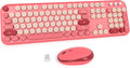 Wireless Keyboard and Mouse Combo - Retro Typewriter Style Full-Size