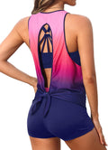 Aqua Eve 3 Piece Tankini Swimsuit for Women - Athletic Open Back extra