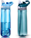 DEARART 2-Pack 24oz Light Blue & Dark Cyan Water Bottles - Leakproof