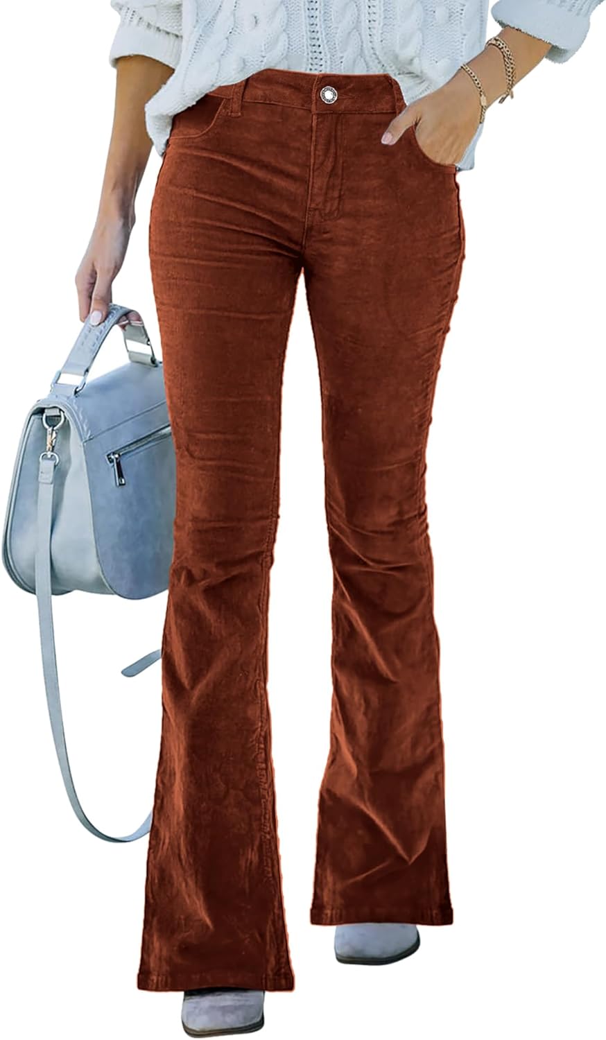 High Waist Flare Pants for Women - Vintage Baggy Wide Leg Trousers