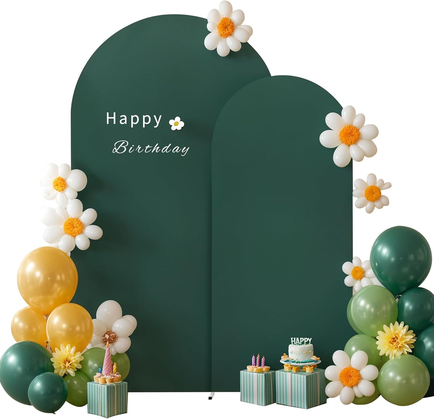Hunter Green Arch Backdrop Cover Set for Stunning Events