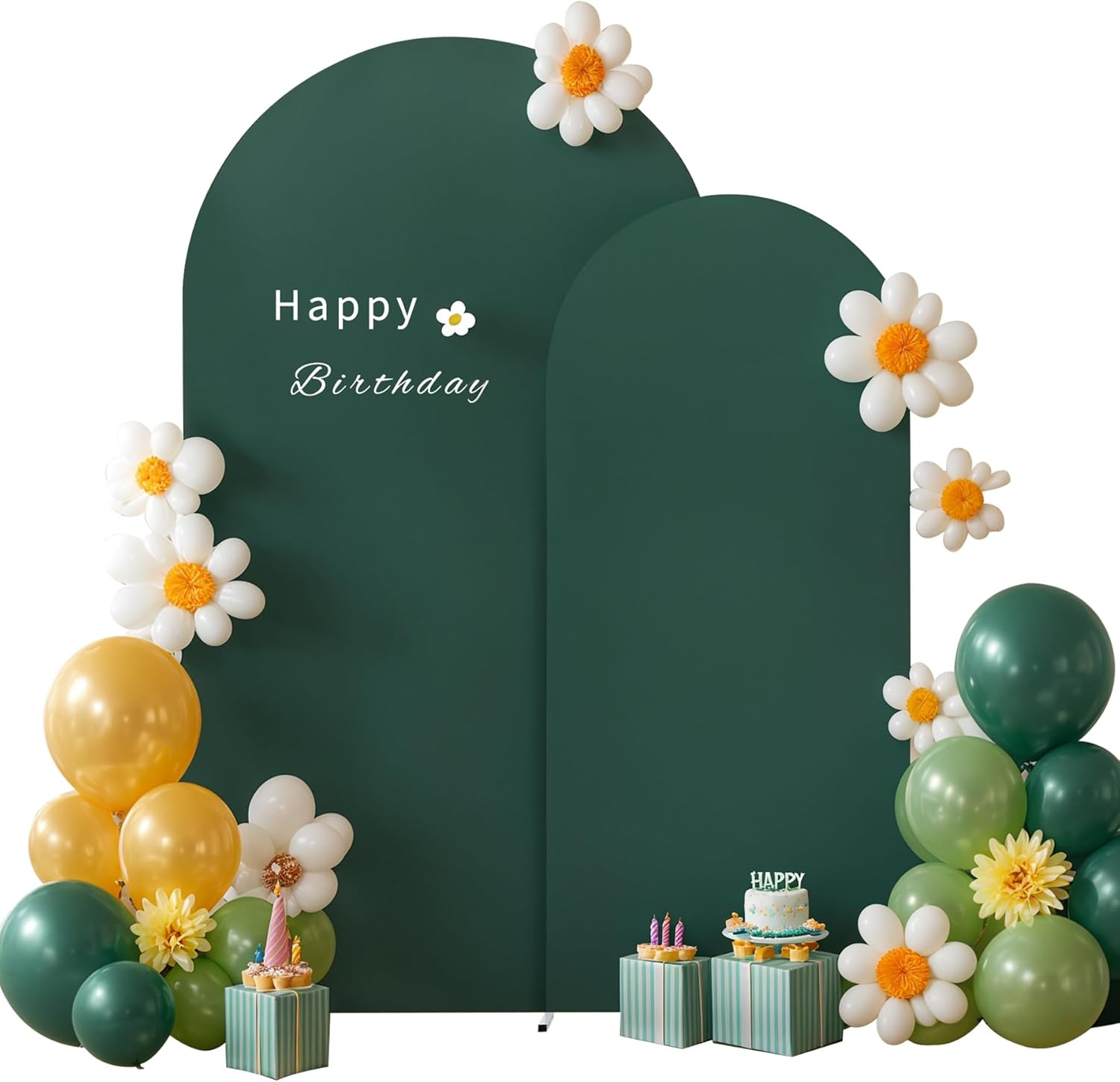 Hunter Green Arch Backdrop Cover Set for Stunning Events