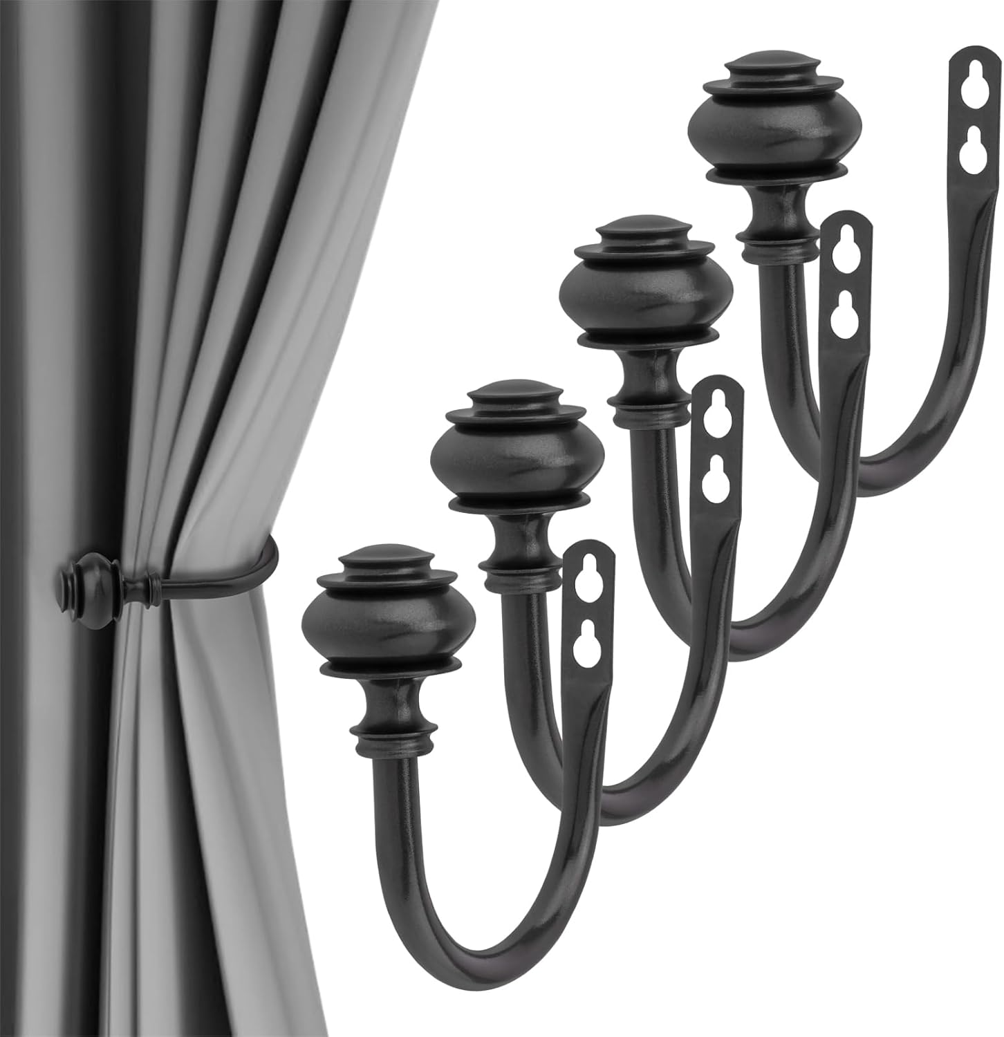 U-Shaped Curtain Holdbacks Set - Elegant Drapery Decor