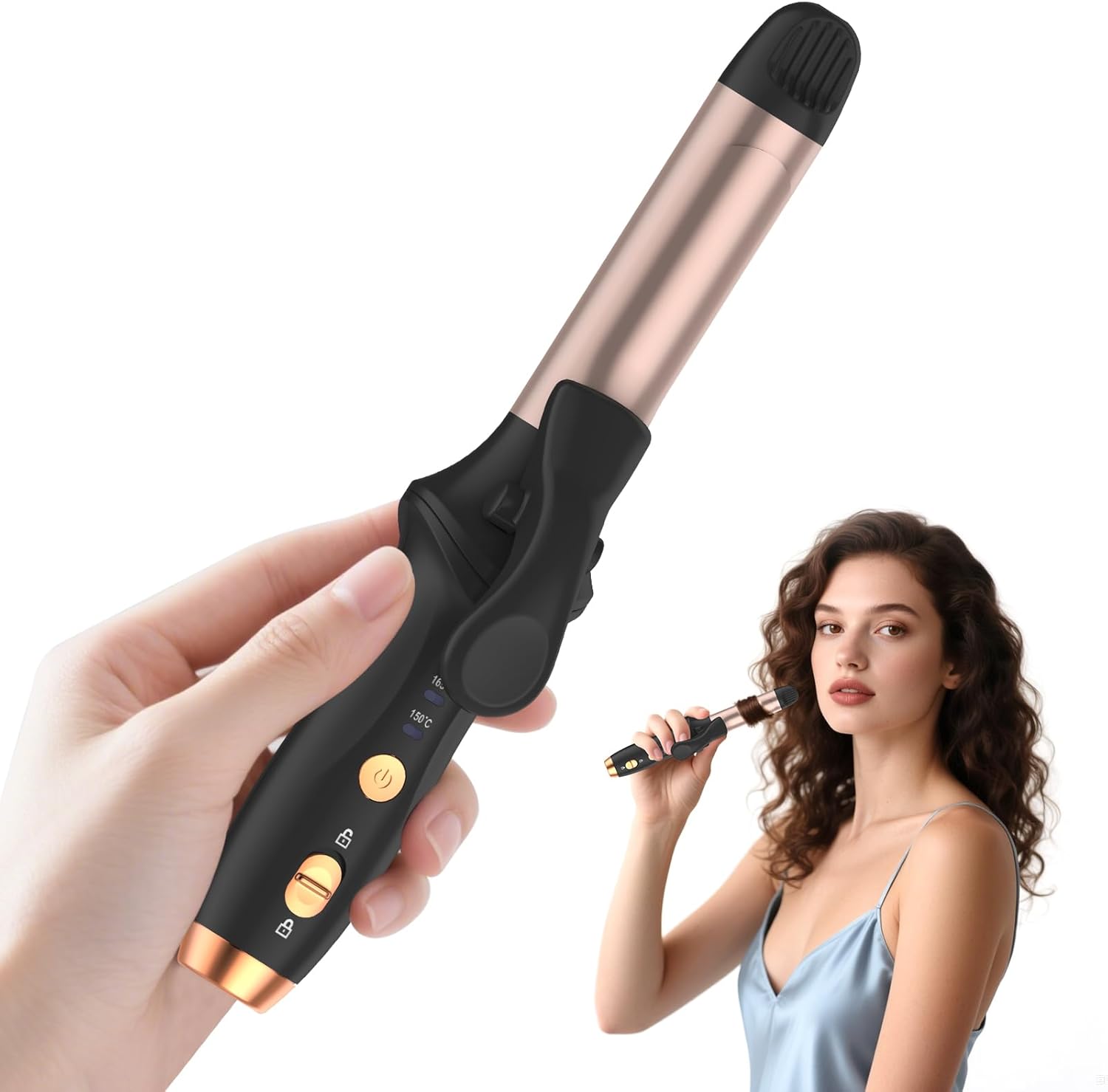 Cordless Curling Iron: Mini USB Rechargeable Hair Curler