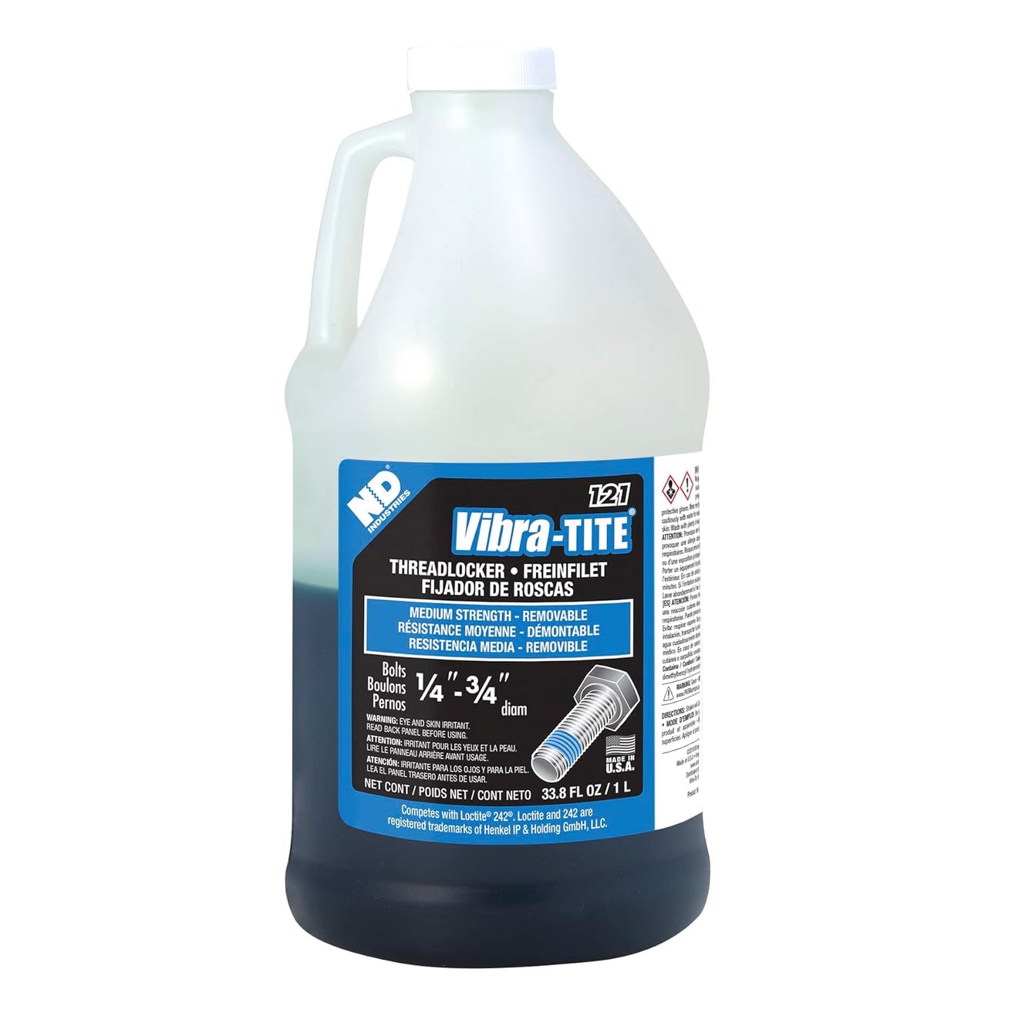 Vibra-TITE 121 Medium Strength Removable Threadlocker for Fasteners