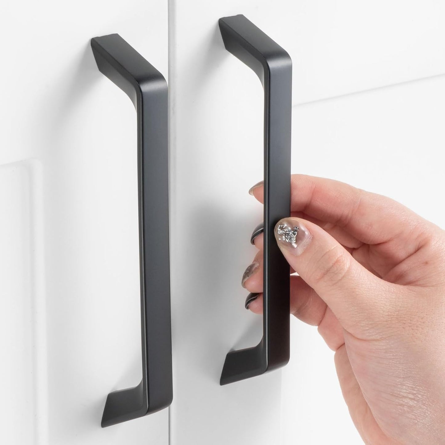 10 Pack 5 Inch Hole Centers Matte Black Cabinet Pulls for Upgrades