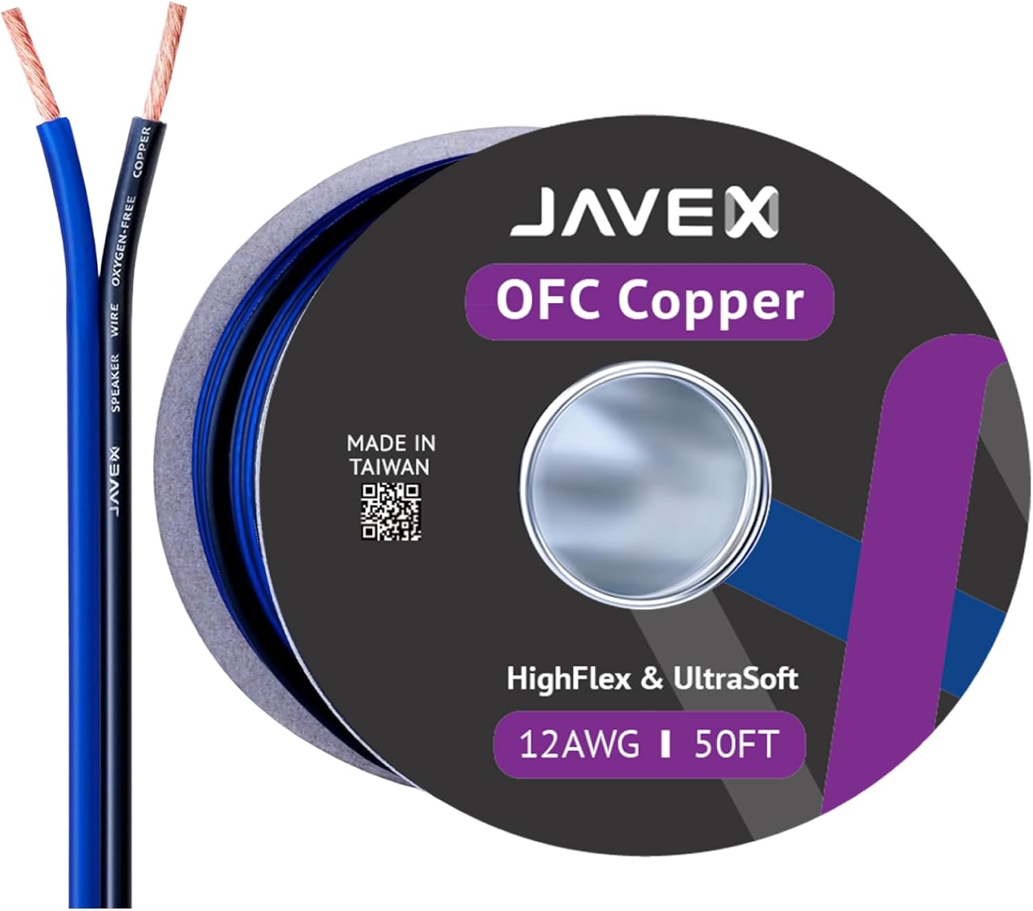 JAVEX 12-Gauge AWG Audio Speaker Wire for High Fidelity Sound