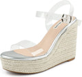Womens Espadrilles Wedge Sandals with Ankle Strap - 4.5in Heel