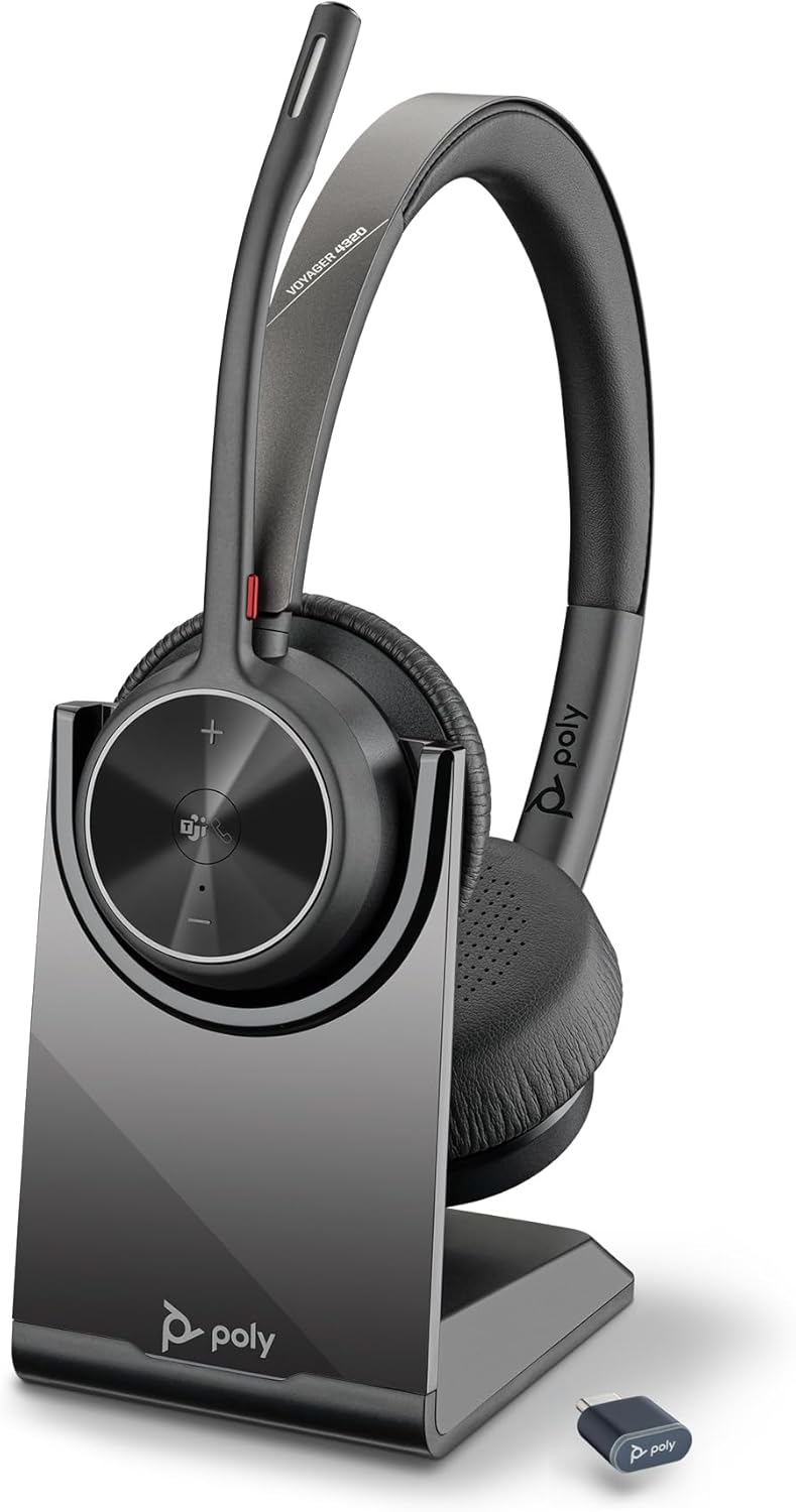Poly Voyager 4320 UC Wireless Headset - Noise-Canceling Mic, Multi-Device Connectivity