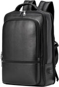 15.6 Inch Genuine Leather Laptop Backpack for Men and Women