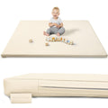 Waterproof Beige Baby Play Mat: Soft & Thick Foam