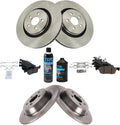 TRQ Front & Rear Ceramic Brake Pad & Rotor Kit Compatible with Ford