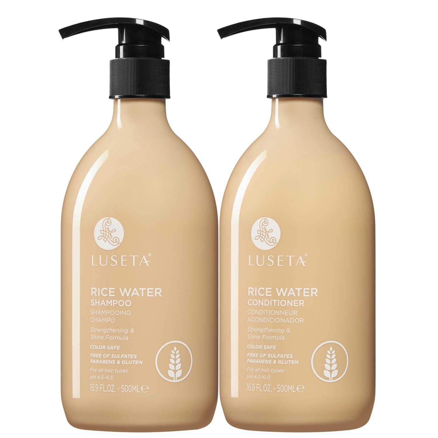 Luseta Rice Water Shampoo and Conditioner Set for All Hair Types