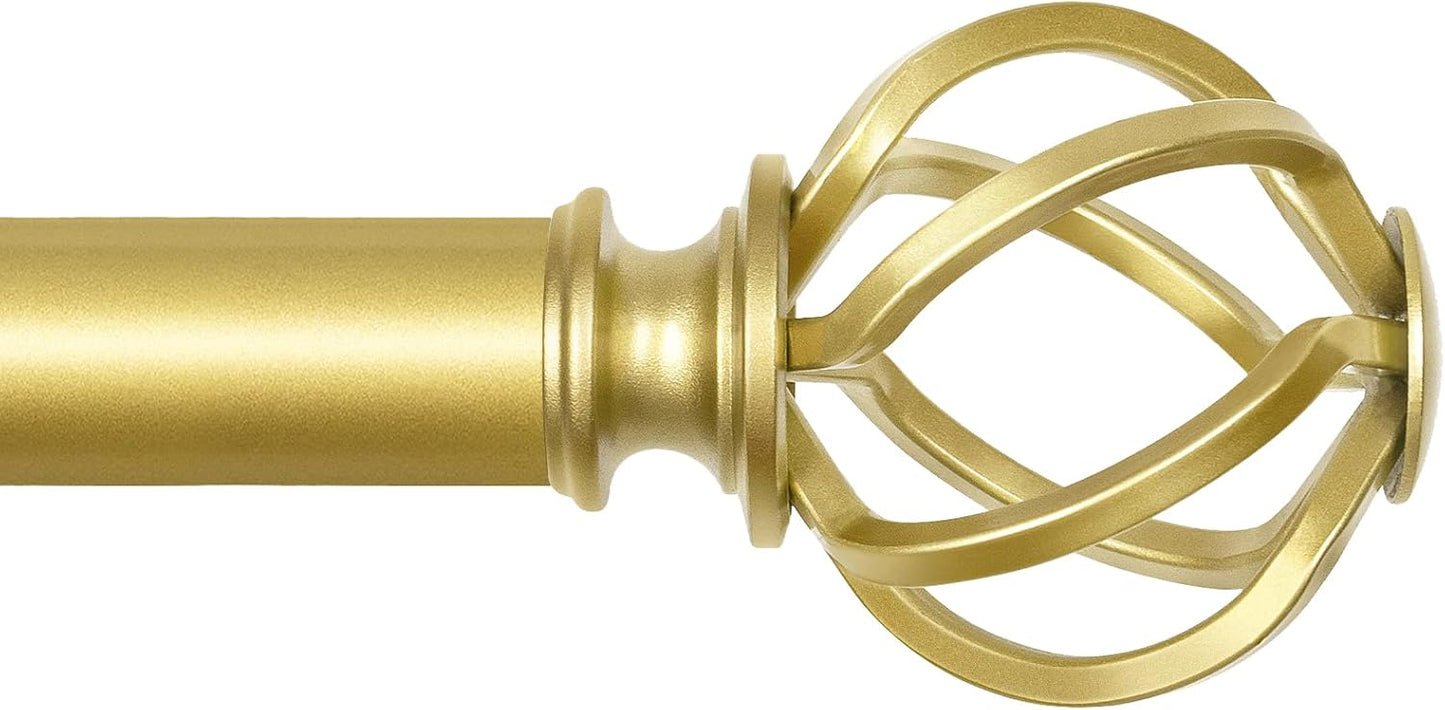 KAMANINA Gold Curtain Rods 72 to 144 Inches for Elegant Windows