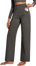 Wide Leg Yoga Dress Pants for Women - High Waist Pull-On Comfort