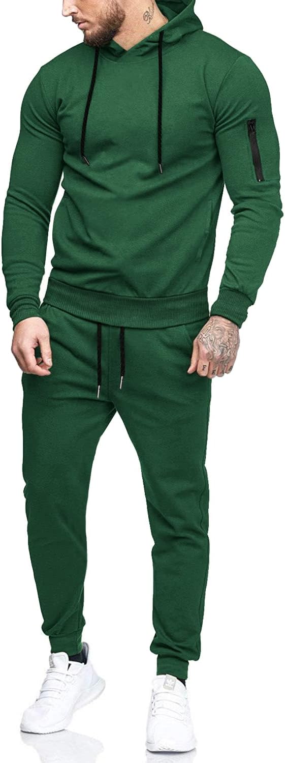 COOFANDY Men's Tracksuit 2 Piece Hooded Athletic Sweatsuit Set