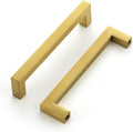 5 in Kitchen Square Cabinet Handles Brushed Brass Drawer Pulls
