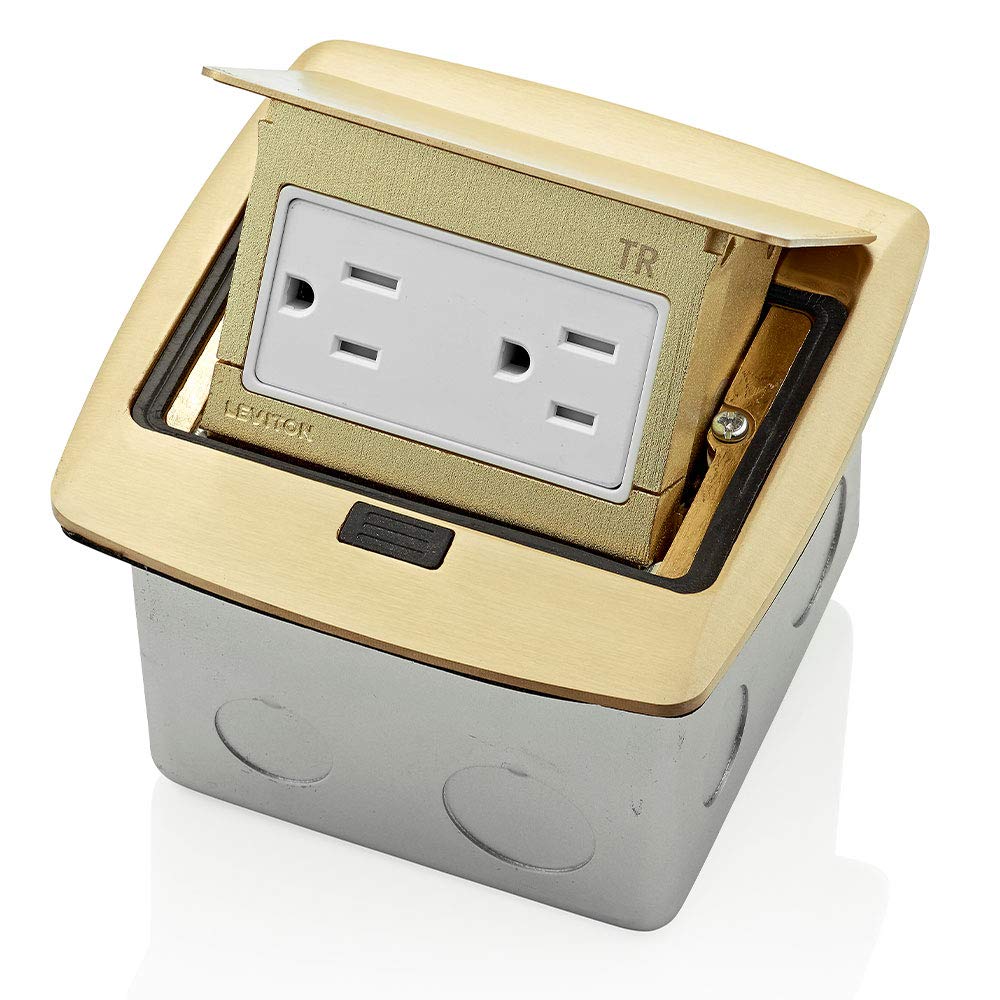 Leviton Pop-Up Floor Box with Tamper-Resistant Outlet for Versatility
