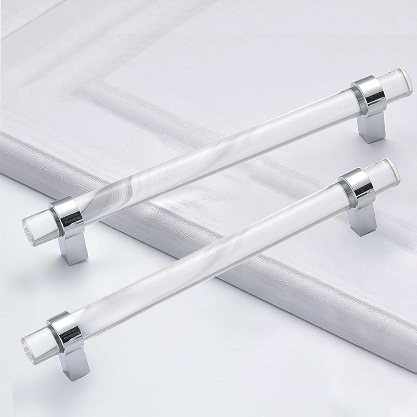 7-1/2 Inch Crystal Glass Drawer Pulls for Elegant Cabinets