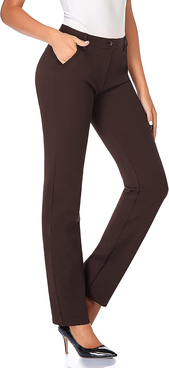 Tapata Women's Stretchy Straight Dress Pants for Office Work
