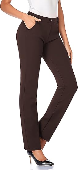 Tapata Women's Stretchy Straight Dress Pants for Office Work