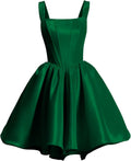 Satin Homecoming Dresses for Teens 2025 Spaghetti Straps Square Neck
