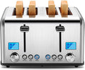 Roter Mond Countdown Stainless Steel 4 Slice Toaster - LED Timer